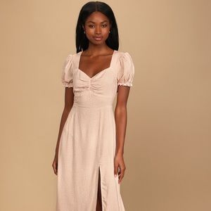 Lulus Blush Polka Dot Dress